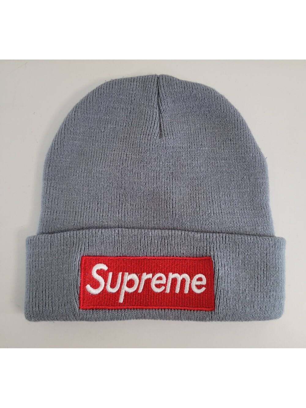 Supreme Gray Box Logo Knit Beanie Hat One Size Red White Streetwear